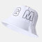 Bucket Hat Flat Top Letter Fashion Fisherman Hat Couple Version - White