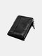 Women Genuine Leather RFID Multifunction Multi-card Slots Retro Money Clip Coin Purse Wallet - Black