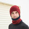 Men 2/3PCS Plus Velvet Keep Warm Winter Neck Protection Headgear Scarf Full-finger Gloves Knitted Hat Beanie - #03