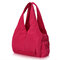 CHIBAO Nylon Light Tote Bags Casual Summer Beach Shoulder Bags Shopping Bags - Rose Red