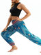 Printing Wide Leg Fitness Casual Pants - Blue