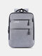Men Multifunction USB Charging 14 Inch Laptop Bag Travel Backpack - Gray