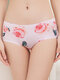 Full Hip Floral Print Seamless Soft Mid Waisted Panties - #01