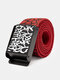 135-175 CM Men Canvas Overlay Irregular Pattern Iron Smooth Buckle Fashion Belt - Red