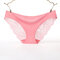 Plus Size Lace Seamless Ice Silk Low Rise Hip Lifting Panties - Watermelon Red
