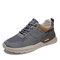 Men Breathable Slip Resistant Patchwork Lace Up Brief Casual Sneakers - Gray