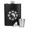 4 Patterned Black Silk Takeaway Hip Flask Portable Hip Flask Father's Day Gift - #03