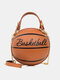 حقيبة يد كروسبودي بسلاسل كرة السلة للسيدات - بنى