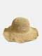 JASSY Women's Foldable Straw Hat Travel Vacation Sunscreen Bucket Hat Beach Hat - Khaki