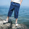 Mens pants youth loose large size casual pants sports shorts - Navy