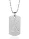 Trendy Simple Geometric-shaped Hollow Letter Pendant Round Bead Chain 3 Wearing Methods Stainless Steel Necklace - K