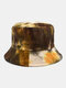 Women & Men Double-sided Tie-dye Corduroy And Cotton Warm Soft Outdoor Casual All-match Bucket Hat - #06