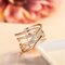 Stackable Twining Clear CZ Ring Dazzling Zirconia Engagement Rings for Women Jewelry Gift - Rose Gold