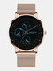 8 Colors Alloy Stainless Steel Men Vintage Business Watch Decorated Pointer Quartz Watch - Black Dial Blue Pointer Rose Gol