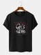 Mens Letter Tape Graphic Crew Neck Casual Short Sleeve T-Shirts - Black