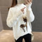 Sweater Women's Loose Outer Wear Bottoming Shirt Thick Sweater Fashion Water Foreign Dress - creamy-white