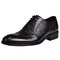 Men Crocodile Embossing PU Leather Non Slip Retro Casual Formal Shoes - Black