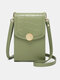 Women Faux Leather Fashion Multifunction Solid Color Crossbody Bag Mini Phone Bag - Green