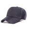Womens Mens Adjustable Retro Style Warm Windproof PU Leather Baseball Cap Outdoor Sun Hat - Blue 1