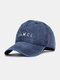 Unisex Made-old Cotton Letter Embroidery Pattern Fashion Outdoor Sunshade Baseball Hat - Navy