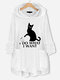 Casual Pockets Embroidered Cat Fleece Hoodies - White