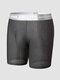 Men Mesh Breathable Stitching See Through Printing Waistband Boxers Brief - Gray