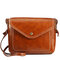 Women Men Oil Leather Pu Crossbody Bag Envelope Bag Messenger Bag - Brown