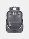 Women Nylon Brief Large Capacity Multifunction Solid Color Backpack - Dark Gray