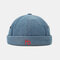 Unisex Brimless Hats Solid Color Letter Embroidery Skull Hat Hip Hop Hat - Blue