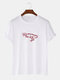 Mens 100% Cotton Cartoon Dinosaur Loose Thin O-Neck T-Shirts - White