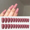24Pcs/Box Full Cover Frosted Ballet Nail Tips Almond Press On Nails Wearable Fake Nail with Glue - 13