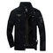 Mens Military Epaulets Casual Cotton Coat Badge Outdoor Pilot-jacket - Black