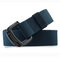 Mens Weave Canvas Web Elasticity Belt Outdoor Slider Buckle Durable Adjustable Ring Belt - Blue