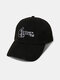 Unisex Cotton Solid Letters Gesture Pattern Embroidered All-match Sunshade Baseball Cap - Black