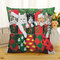 Retro Christmas Cat Cotton Linen Cushion Cover Home Sofa Soft Pillowcases Retro Style Art Decor - #2