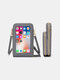 Women Multifunctional Touch Screen 6.5 Phone Bag Crossbody Bag - Gray