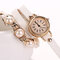 Trendy Pearl Bracelet Watch Three Layer Leather Watch Fashion Style Waterproof Quartz Watch - White