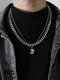 2 Pcs Trendy Fashion Hip-hop Multi-layers Capital Alphabet Letter Shape Titanium Stainless Steel Necklace - T