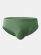 Comfy Plain Modal Briefs Solid Color Pouch Cozy Underwear for Men - Green