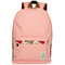 Women Canvas Floral Pastoral Travel Satchel Backpack - Pink