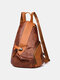Women Retro Large Capacity Anti-theft Backpack - Brown
