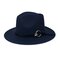 Unisex Felt Wild Warm Dress Hat Outdoor Windproof Belt Ring Buckle Bucket Cap - Navy