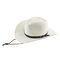 Wide Straw Hat Belt Buckle Men Summer Sun Protection Hat Foldable - Cream&White