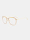 Unisex Irregular Polygon Full Frame Metal Frame Decorative Glasses - #08