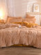 4Pcs AB Sided Plain Color Crystal Velvet Comfy Bedding Duvet Cover Set Pillowcase Adults Bed Duvet Set - Camel