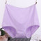 Solid Color Large Size Modal Mid-waist Underwear Women's Simple Briefs - Purple