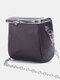 Genuine Leather Metal Buckle Design Crossbody Bag Phone Bag Coin Purse - Coffee