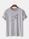 Mens Letter Printed Short Sleeve Light Casual T-shirts - Gray