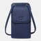 Women 2 Card Slots Solid Phone Bag Crossbody Bag - Blue