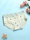 Women Avocado Letter Printed Cotton Antibacterial Wide Waistband Cozy High Waist Panties - #02